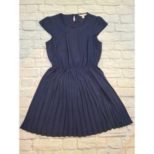 LC Lauren Conrad Navy Pleated Dress Size M